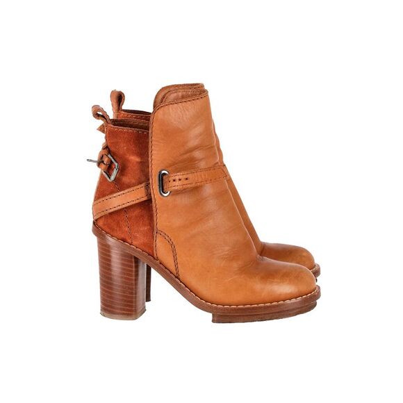 Acne Studios Cypress Con Ankle Boots in Brown Leather - Picture 1 of 7